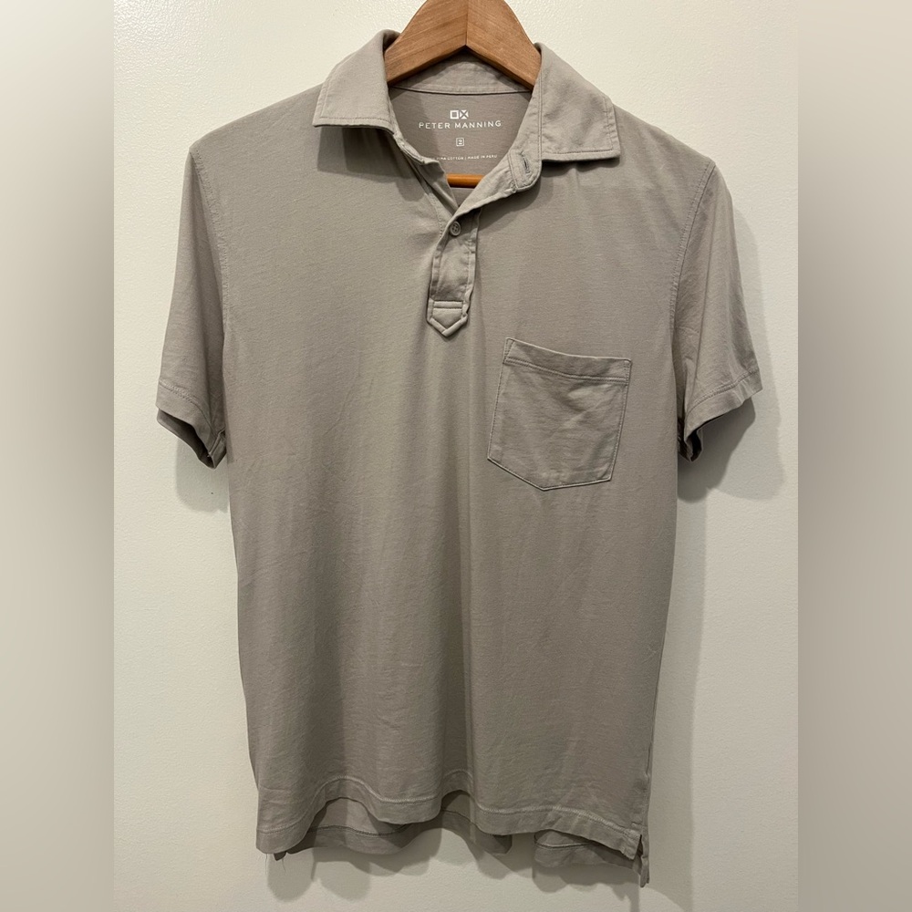 Peter Manning Pocket Polo in Light Gray (Size 2)